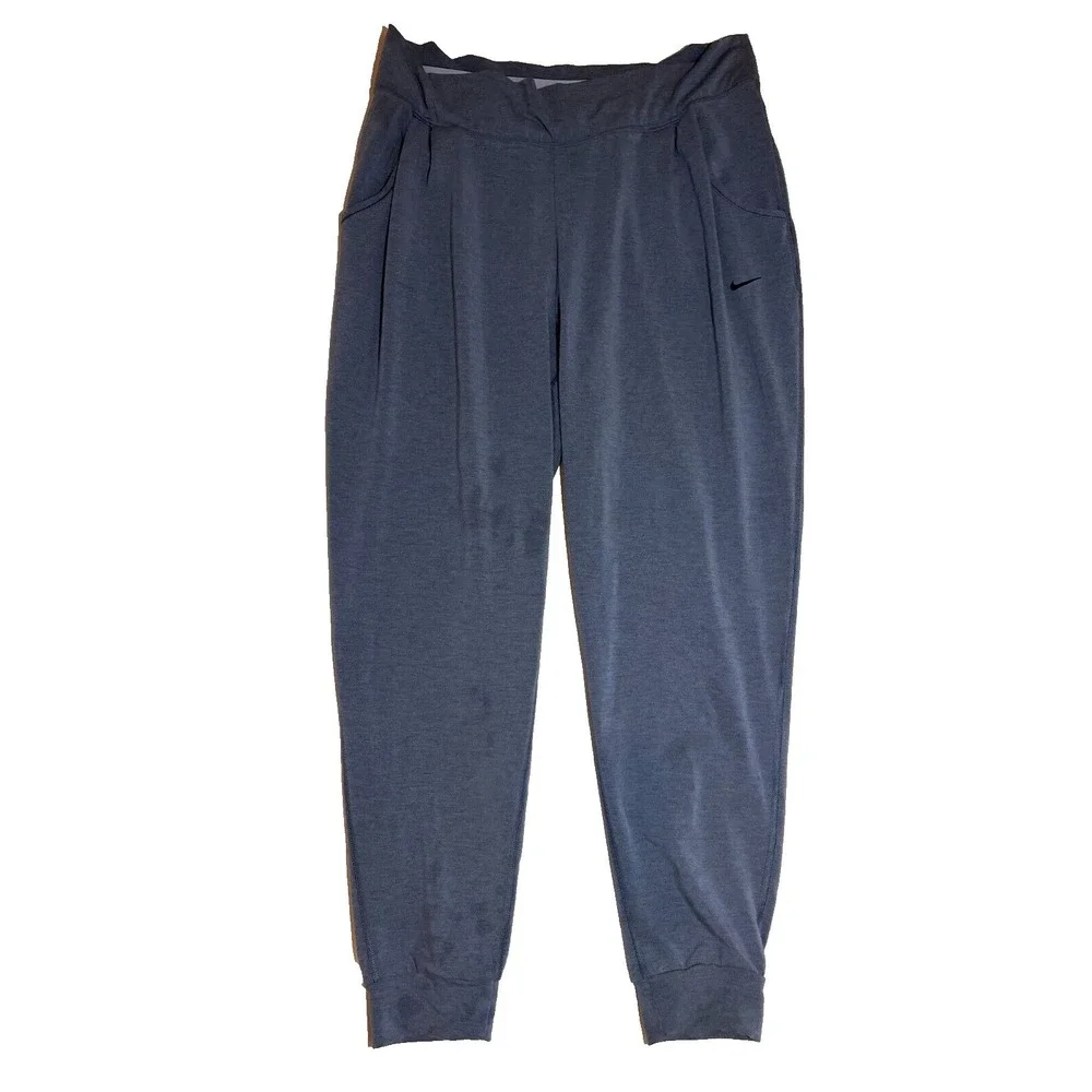 NIKE WOMEN XL Dri FIT Jogger Sweats Lightweight w/ Inside Waistband- Gray E14